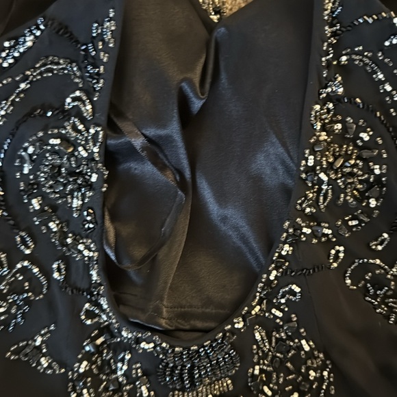 Vintage Sue Wong Nocturne Silk Black Beaded Formal Gown Sz 10 - Picture 11 of 13